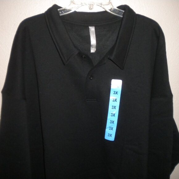 Mondetta Women's Plus Size 3X Black Collared Pullover Sweatshirt NWT - Picture 3 of 5